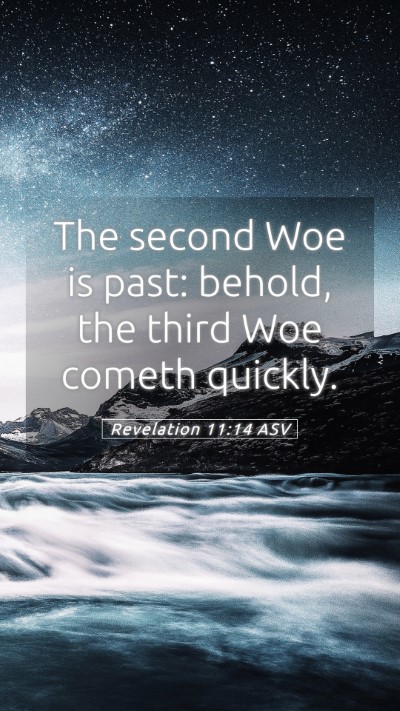 Picture 05 - Revelation 11:14 ASV Mobile Phone Wallpaper - The second Woe is past: behold, the third Woe - Mobile Bible Verse Wallpaper