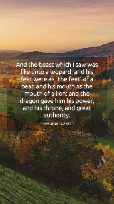 Picture 05 - Revelation 13:2 ASV Mobile Phone Wallpaper - And the beast which I saw was like unto a - Mobile Bible Verse Wallpaper