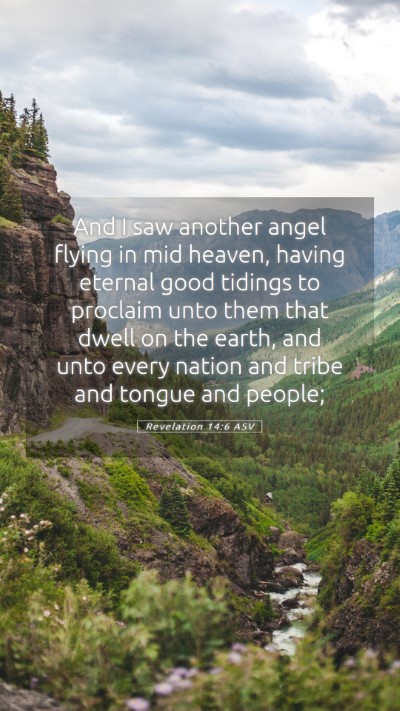 Picture 05 - Revelation 14:6 ASV Mobile Phone Wallpaper - And I saw another angel flying in mid heaven, - Mobile Bible Verse Wallpaper