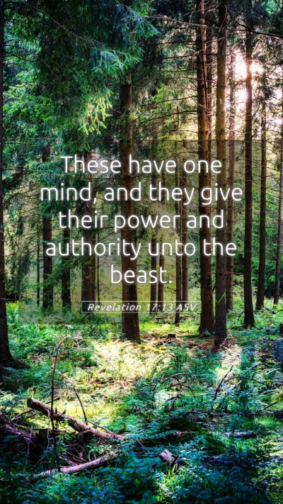 Picture 05 - Revelation 17:13 ASV Mobile Phone Wallpaper - These have one mind, and they give their power - Mobile Bible Verse Wallpaper