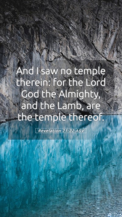 Picture 05 - Revelation 21:22 ASV Mobile Phone Wallpaper - And I saw no temple therein: for the Lord God the - Mobile Bible Verse Wallpaper