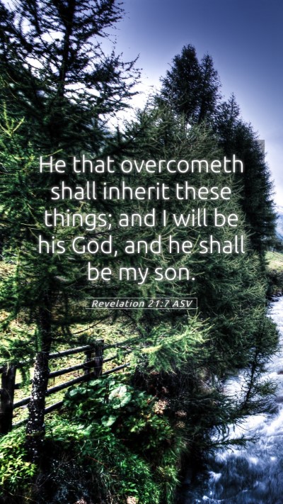 Picture 05 - Revelation 21:7 ASV Mobile Phone Wallpaper - He that overcometh shall inherit these things; - Mobile Bible Verse Wallpaper