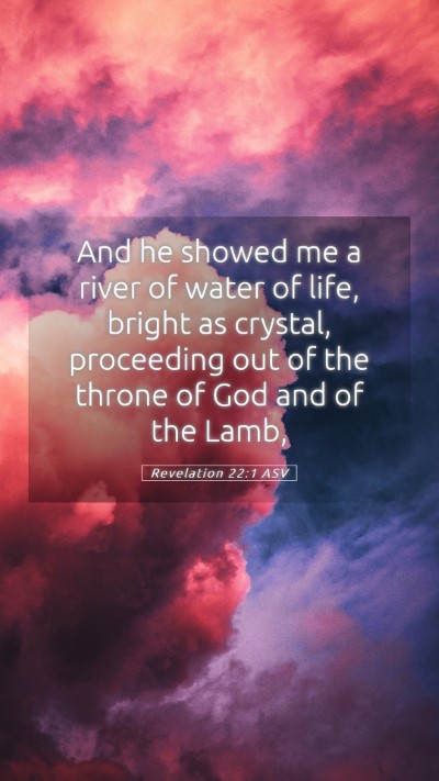 Picture 05 - Revelation 22:1 ASV Mobile Phone Wallpaper - And he showed me a river of water of life, bright - Mobile Bible Verse Wallpaper