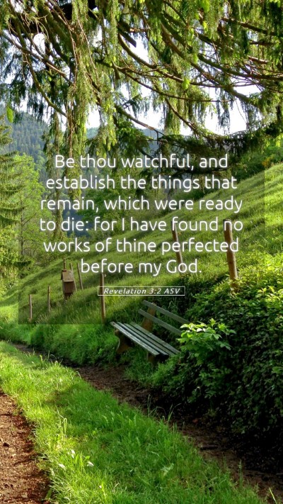 Picture 05 - Revelation 3:2 ASV Mobile Phone Wallpaper - Be thou watchful, and establish the things that - Mobile Bible Verse Wallpaper
