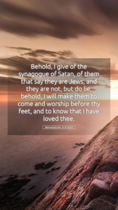 Picture 05 - Revelation 3:9 ASV Mobile Phone Wallpaper - Behold, I give of the synagogue of Satan, of them - Mobile Bible Verse Wallpaper
