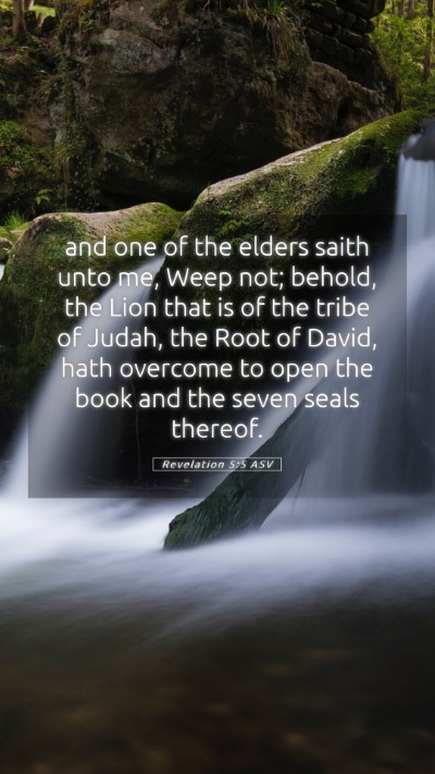 Picture 05 - Revelation 5:5 ASV Mobile Phone Wallpaper - and one of the elders saith unto me, Weep not; - Mobile Bible Verse Wallpaper