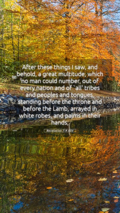 Picture 05 - Revelation 7:9 ASV Mobile Phone Wallpaper - After these things I saw, and behold, a great - Mobile Bible Verse Wallpaper