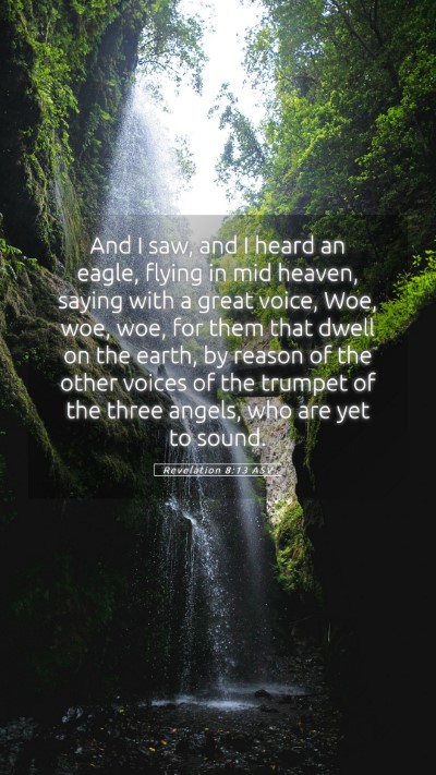 Picture 05 - Revelation 8:13 ASV Mobile Phone Wallpaper - And I saw, and I heard an eagle, flying in mid - Mobile Bible Verse Wallpaper