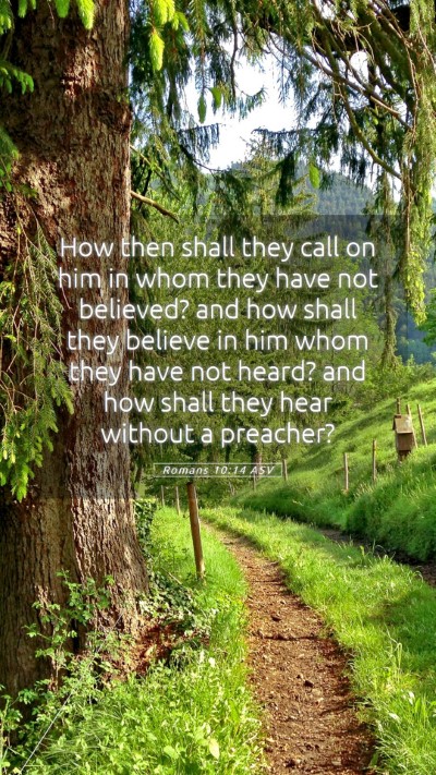 Picture 05 - Romans 10:14 ASV Mobile Phone Wallpaper - How then shall they call on him in whom they have - Mobile Bible Verse Wallpaper