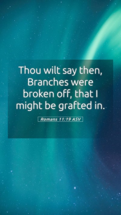 Picture 05 - Romans 11:19 ASV Mobile Phone Wallpaper - Thou wilt say then, Branches were broken off, - Mobile Bible Verse Wallpaper