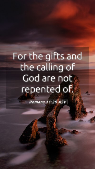 Picture 05 - Romans 11:29 ASV Mobile Phone Wallpaper - For the gifts and the calling of God are not - Mobile Bible Verse Wallpaper