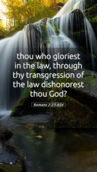 Picture 05 - Romans 2:23 ASV Mobile Phone Wallpaper - thou who gloriest in the law, through thy - Mobile Bible Verse Wallpaper
