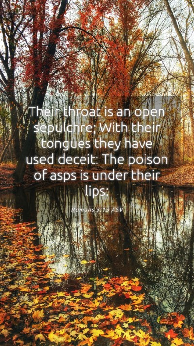 Picture 05 - Romans 3:13 ASV Mobile Phone Wallpaper - Their throat is an open sepulchre; With their - Mobile Bible Verse Wallpaper