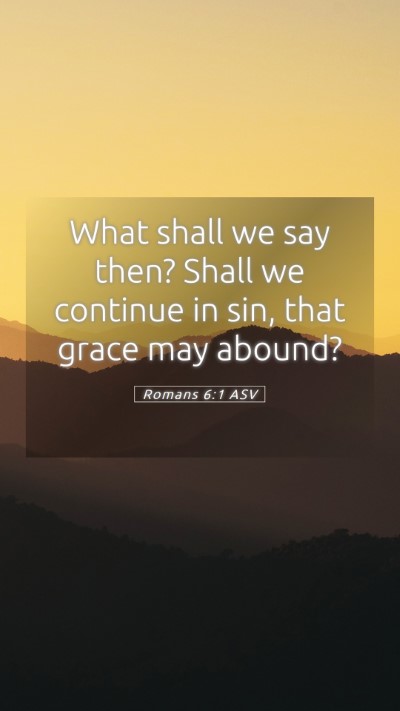 Picture 05 - Romans 6:1 ASV Mobile Phone Wallpaper - What shall we say then? Shall we continue in sin, - Mobile Bible Verse Wallpaper