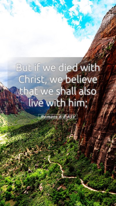 Picture 05 - Romans 6:8 ASV Mobile Phone Wallpaper - But if we died with Christ, we believe that we - Mobile Bible Verse Wallpaper