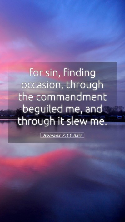 Picture 05 - Romans 7:11 ASV Mobile Phone Wallpaper - for sin, finding occasion, through the - Mobile Bible Verse Wallpaper