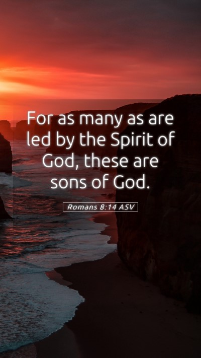 Picture 05 - Romans 8:14 ASV Mobile Phone Wallpaper - For as many as are led by the Spirit of God, - Mobile Bible Verse Wallpaper