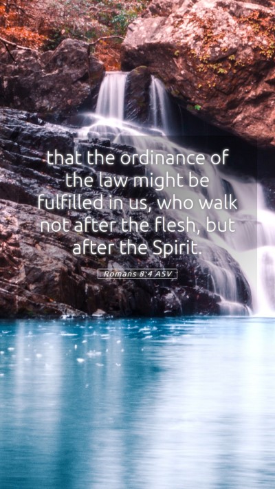Picture 05 - Romans 8:4 ASV Mobile Phone Wallpaper - that the ordinance of the law might be fulfilled - Mobile Bible Verse Wallpaper