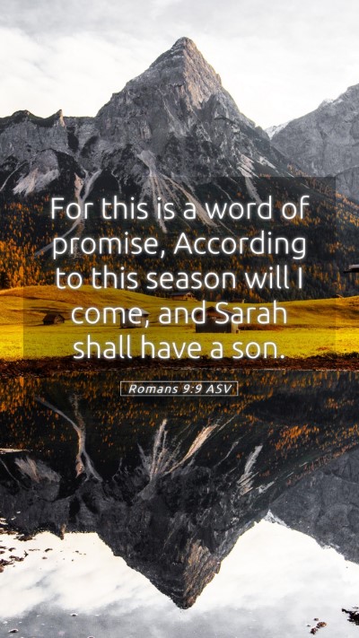 Picture 05 - Romans 9:9 ASV Mobile Phone Wallpaper - For this is a word of promise, According to this - Mobile Bible Verse Wallpaper