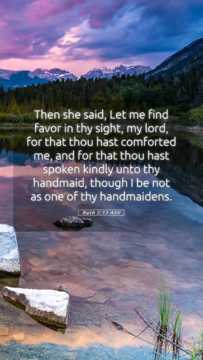 Picture 05 - Ruth 2:13 ASV Mobile Phone Wallpaper - Then she said, Let me find favor in thy sight, my - Mobile Bible Verse Wallpaper