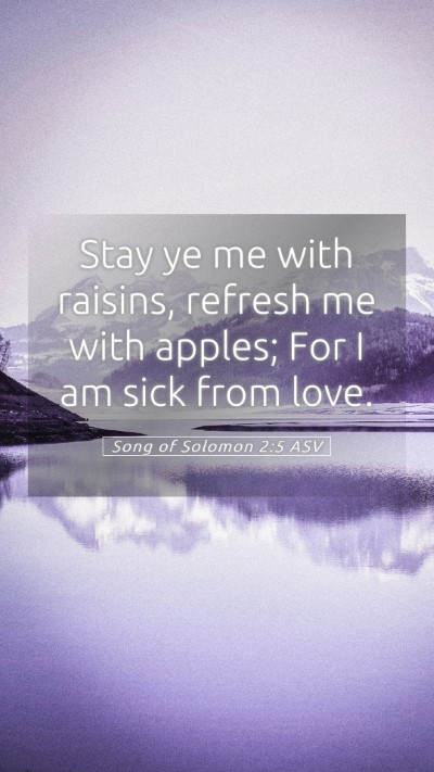 Picture 05 - Song of Solomon 2:5 ASV Mobile Phone Wallpaper - Stay ye me with raisins, refresh me with apples; - Mobile Bible Verse Wallpaper