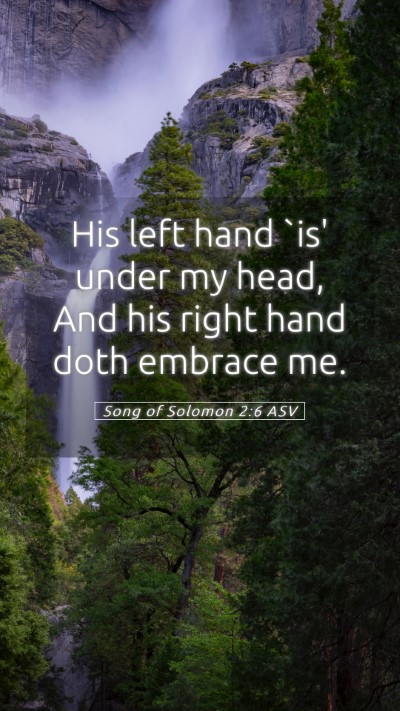 Picture 05 - Song of Solomon 2:6 ASV Mobile Phone Wallpaper - His left hand `is' under my head, And his right - Mobile Bible Verse Wallpaper