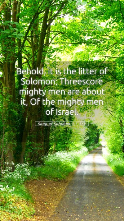 Picture 05 - Song of Solomon 3:7 ASV Mobile Phone Wallpaper - Behold, it is the litter of Solomon; Threescore - Mobile Bible Verse Wallpaper