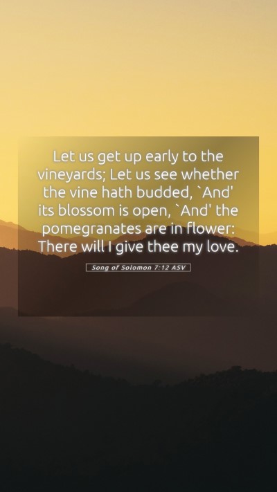 Picture 05 - Song of Solomon 7:12 ASV Mobile Phone Wallpaper - Let us get up early to the vineyards; Let us see - Mobile Bible Verse Wallpaper