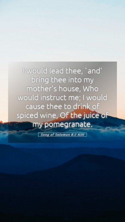 Picture 05 - Song of Solomon 8:2 ASV Mobile Phone Wallpaper - I would lead thee, `and' bring thee into my - Mobile Bible Verse Wallpaper