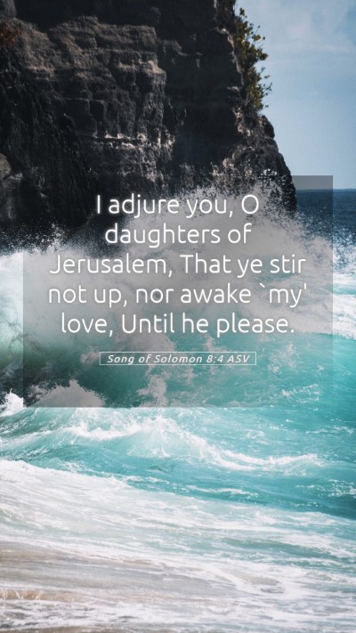 Picture 05 - Song of Solomon 8:4 ASV Mobile Phone Wallpaper - I adjure you, O daughters of Jerusalem, That ye - Mobile Bible Verse Wallpaper