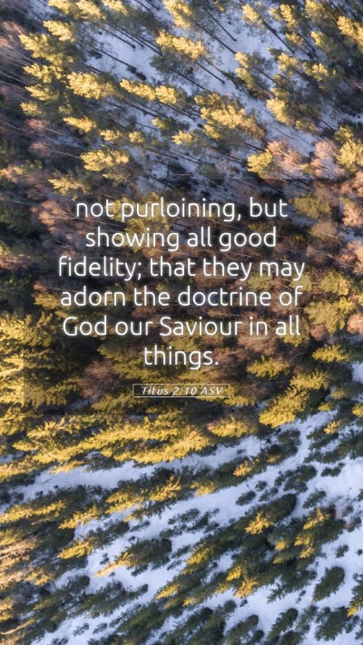 Picture 05 - Titus 2:10 ASV Mobile Phone Wallpaper - not purloining, but showing all good fidelity; - Mobile Bible Verse Wallpaper
