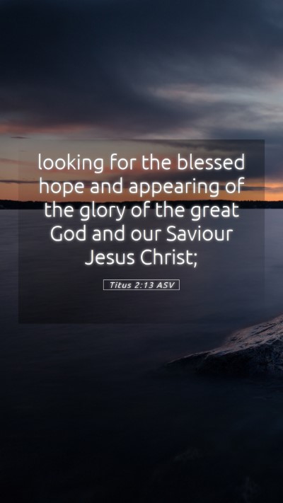 Picture 05 - Titus 2:13 ASV Mobile Phone Wallpaper - looking for the blessed hope and appearing of the - Mobile Bible Verse Wallpaper