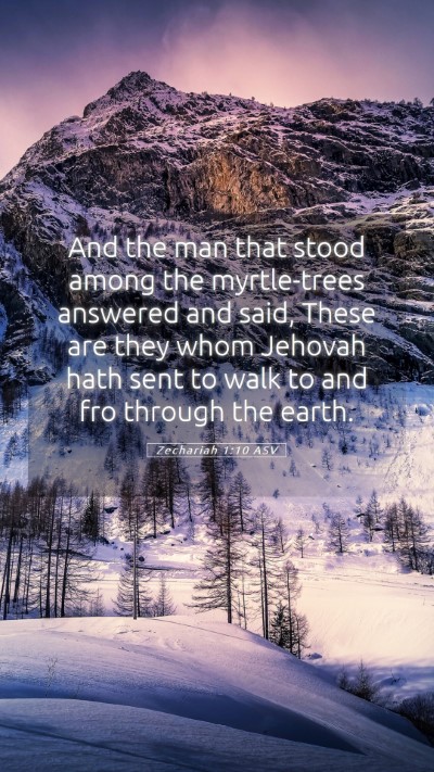 Picture 05 - Zechariah 1:10 ASV Mobile Phone Wallpaper - And the man that stood among the myrtle-trees - Mobile Bible Verse Wallpaper