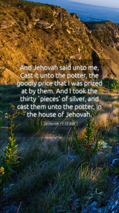 Picture 05 - Zechariah 11:13 ASV Mobile Phone Wallpaper - And Jehovah said unto me, Cast it unto the - Mobile Bible Verse Wallpaper