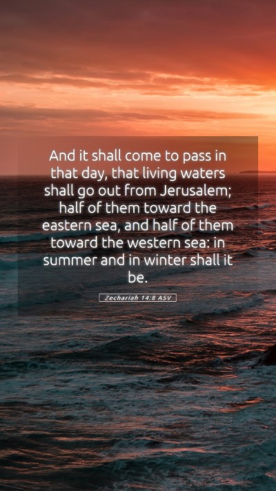 Picture 05 - Zechariah 14:8 ASV Mobile Phone Wallpaper - And it shall come to pass in that day, that - Mobile Bible Verse Wallpaper