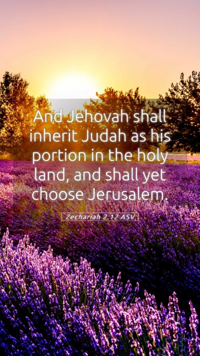 Picture 05 - Zechariah 2:12 ASV Mobile Phone Wallpaper - And Jehovah shall inherit Judah as his portion in - Mobile Bible Verse Wallpaper