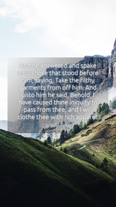 Picture 05 - Zechariah 3:4 ASV Mobile Phone Wallpaper - And he answered and spake unto those that stood - Mobile Bible Verse Wallpaper