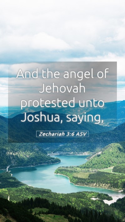 Picture 05 - Zechariah 3:6 ASV Mobile Phone Wallpaper - And the angel of Jehovah protested unto Joshua, - Mobile Bible Verse Wallpaper