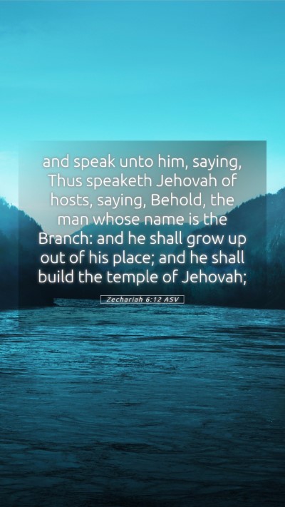 Picture 05 - Zechariah 6:12 ASV Mobile Phone Wallpaper - and speak unto him, saying, Thus speaketh Jehovah - Mobile Bible Verse Wallpaper