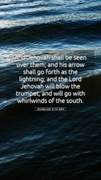 Picture 05 - Zechariah 9:14 ASV Mobile Phone Wallpaper - And Jehovah shall be seen over them; and his - Mobile Bible Verse Wallpaper