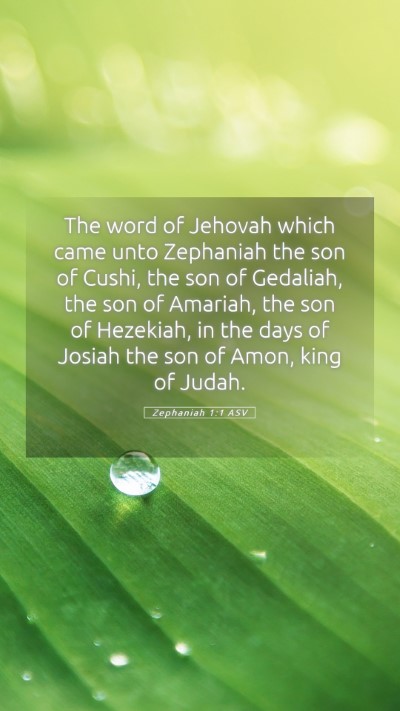 Picture 05 - Zephaniah 1:1 ASV Mobile Phone Wallpaper - The word of Jehovah which came unto Zephaniah the - Mobile Bible Verse Wallpaper