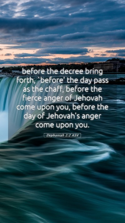 Picture 05 - Zephaniah 2:2 ASV Mobile Phone Wallpaper - before the decree bring forth, `before' the day - Mobile Bible Verse Wallpaper