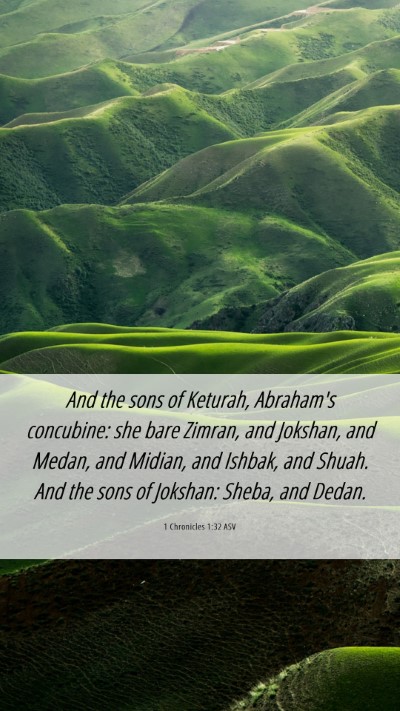 Picture 06 - 1 Chronicles 1:32 ASV Mobile Phone Wallpaper - And the sons of Keturah, Abraham's concubine: she - Mobile Bible Verse Wallpaper