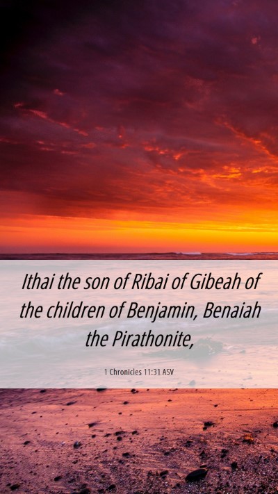 Picture 06 - 1 Chronicles 11:31 ASV Mobile Phone Wallpaper - Ithai the son of Ribai of Gibeah of the children - Mobile Bible Verse Wallpaper