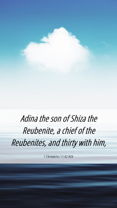 Picture 06 - 1 Chronicles 11:42 ASV Mobile Phone Wallpaper - Adina the son of Shiza the Reubenite, a chief of - Mobile Bible Verse Wallpaper