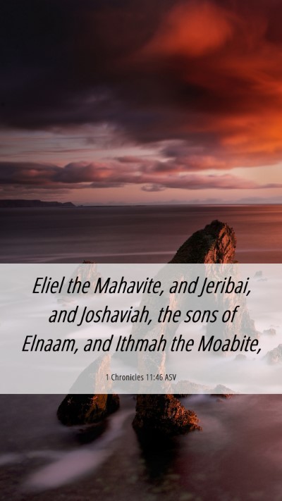 Picture 06 - 1 Chronicles 11:46 ASV Mobile Phone Wallpaper - Eliel the Mahavite, and Jeribai, and Joshaviah, - Mobile Bible Verse Wallpaper