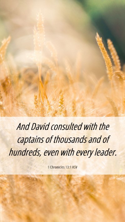 Picture 06 - 1 Chronicles 13:1 ASV Mobile Phone Wallpaper - And David consulted with the captains of - Mobile Bible Verse Wallpaper