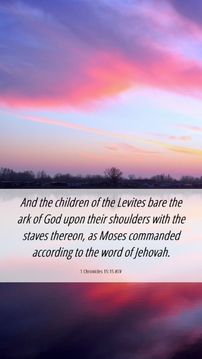 Picture 06 - 1 Chronicles 15:15 ASV Mobile Phone Wallpaper - And the children of the Levites bare the ark of - Mobile Bible Verse Wallpaper