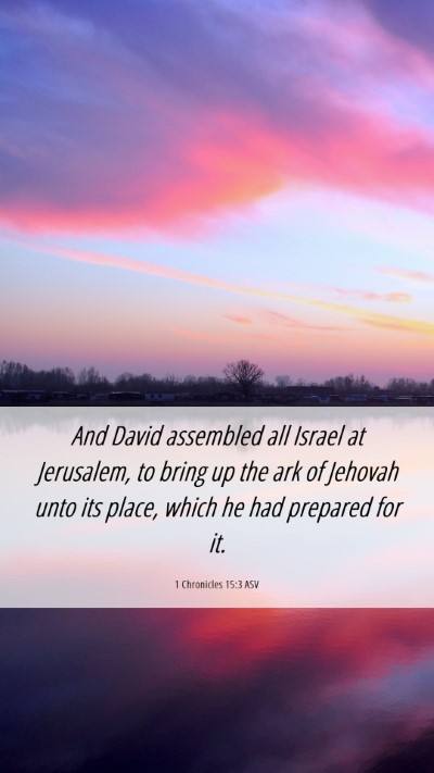 Picture 06 - 1 Chronicles 15:3 ASV Mobile Phone Wallpaper - And David assembled all Israel at Jerusalem, to - Mobile Bible Verse Wallpaper