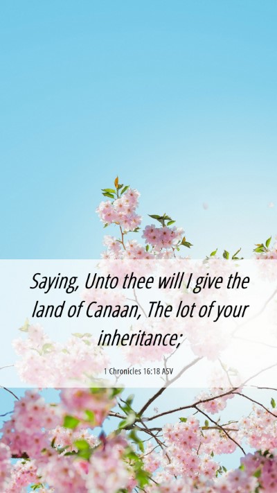 Picture 06 - 1 Chronicles 16:18 ASV Mobile Phone Wallpaper - Saying, Unto thee will I give the land of Canaan, - Mobile Bible Verse Wallpaper